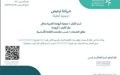 شهادة تسجيل الجمعية 2025